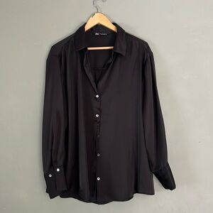 Black satin like Zara shirt